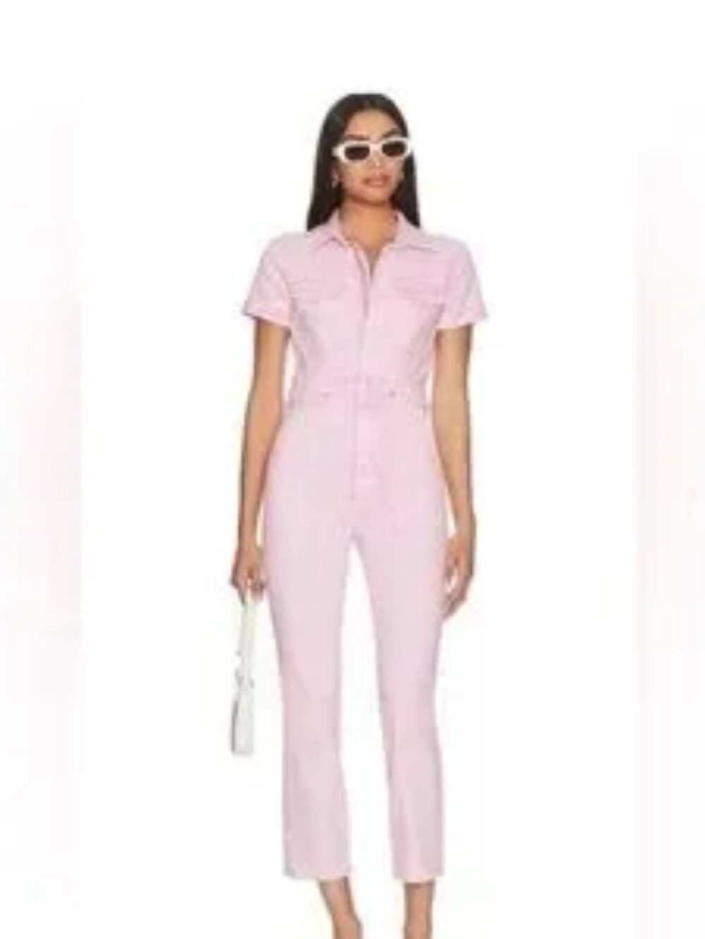 Good American Pink Denim Jumpsuit- Pink Fit For Success Jumpsuit